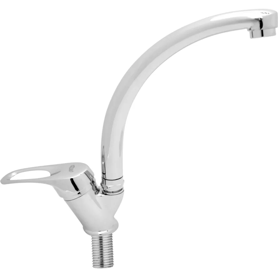 8433 Swan Neck Sink Mixer with Tail, Chrome