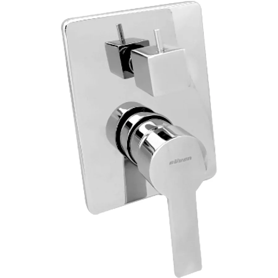 9640 Complete Bath Mixer Set with Outlet, 12 cm, Chrome